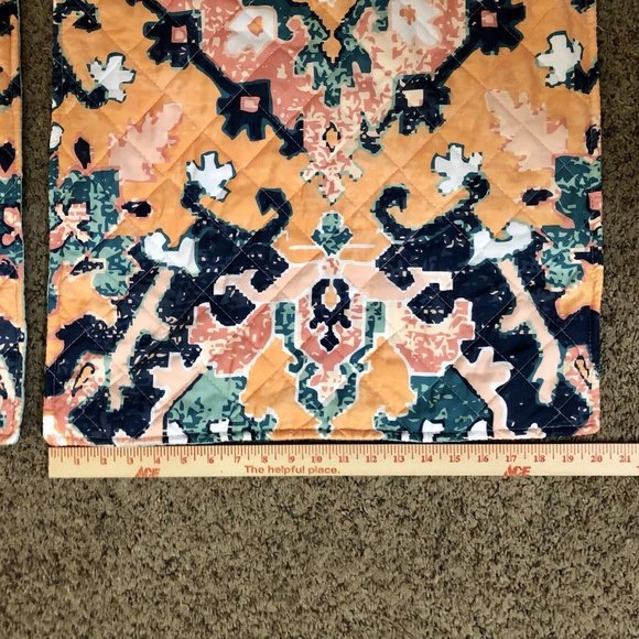 Design Source Two King Pillow Shams Floral Used Quilted Front 20” x 36” - Picture 7 of 16